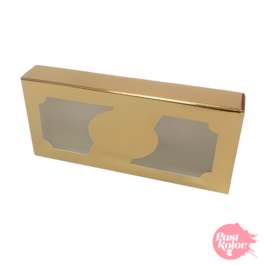 GOLDEN NOUGAT BOX WITH WINDOW - 21 CM