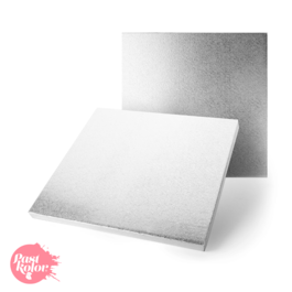 SILVER SQUARE CAKE DRUM  - 40 CM / 12 MM THICK