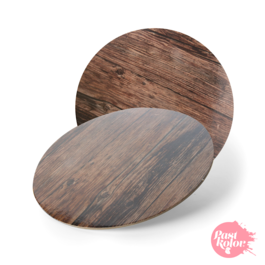 ROUND BASE DARK WOOD EFFEKT - 35 CM  / 3 MM THICK