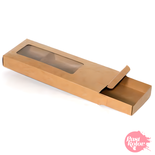 KRAFT NOUGAT BOX WITH WINDOW - 20,5 CM