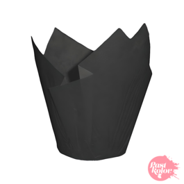 TULIP CUPS FOR MUFFINS - BLACK