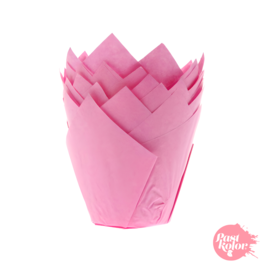 TULIP CUPS FOR MINI MUFFINS - PINK 50 UNITS