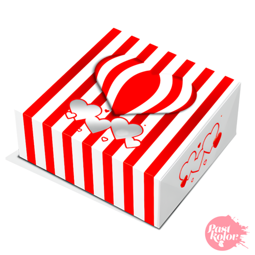 BISCUIT BOX WITH HEARTS AND STRIPES - SMALL