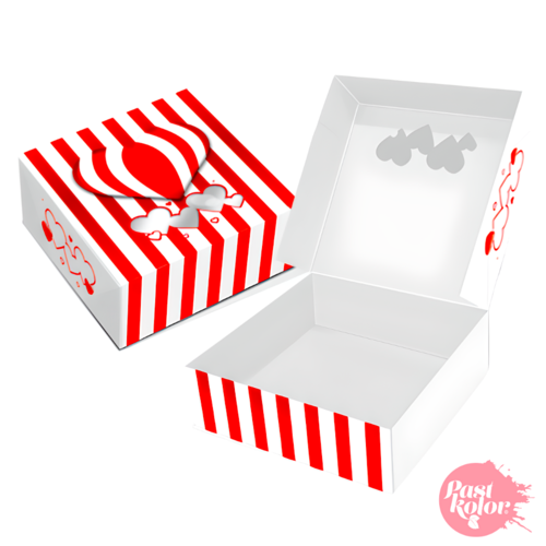 BISCUIT BOX WITH HEARTS AND STRIPES - SMALL