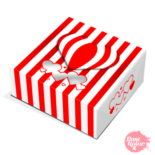 BISCUIT BOX WITH HEARTS AND STRIPES - BIG