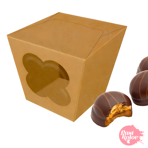 BISCUITS AND CHOCOLATES KRAFT BOX WITH WINDOW - 9 X 7,5 CM
