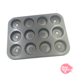 STEEL BAKING PAN - 12 DAISY FLOWERS