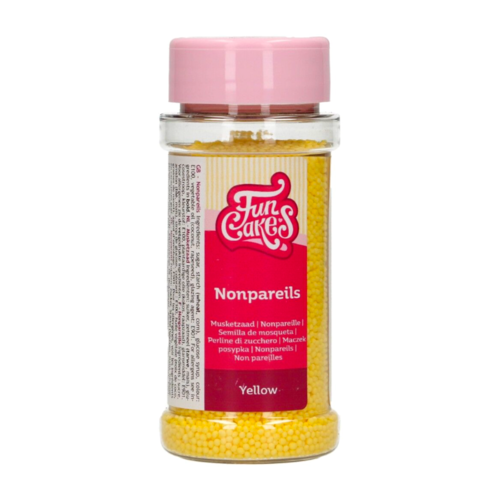 FUNCAKES SUGAR PEARLS (NONPAREILS) - YELLOW 80 G