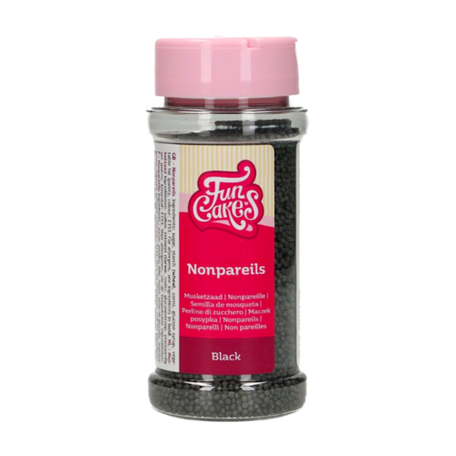 FUNCAKES SUGAR PEARLS (NONPAREILS) - BLACK 80 G