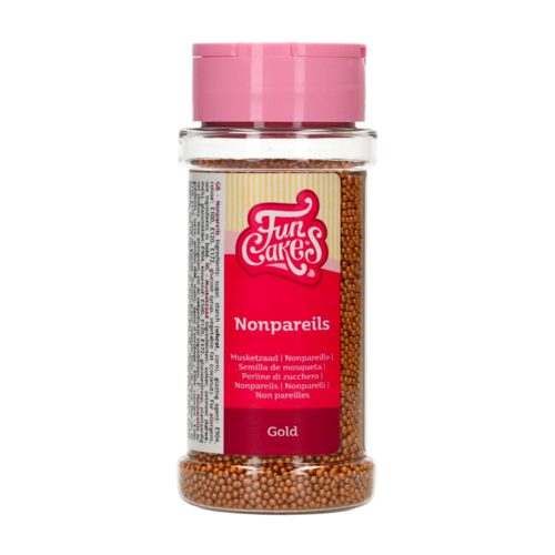 FUNCAKES SUGAR PEARLS (NONPAREILS) - GOLD 80 G