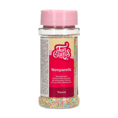 FUNCAKES SUGAR PEARLS (NONPAREILS) - PASTEL COLOURS 80 G