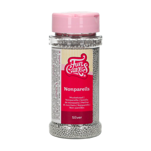 FUNCAKES SUGAR PEARLS (NONPAREILS) - SILVER 80 G