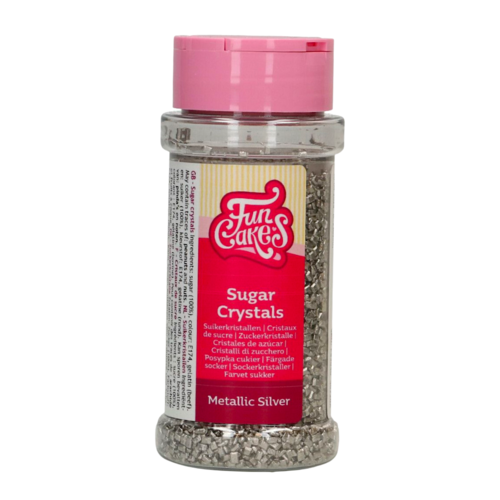 FUNCAKES SUGAR CRYSTALS - METALLIC SILVER 80 G