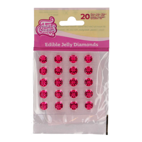 FUNCAKES EDIBLE JELLY DIAMONDS - PINK