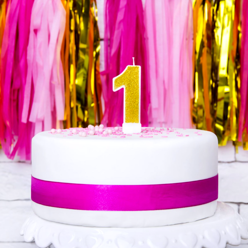 PARTYDECO GOLDEN BIRTHDAY CANDLE - NUMBER 1