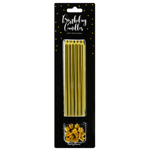 PARTYDECO BIRTHDAY CANDLES - GOLD (12,5 CM)