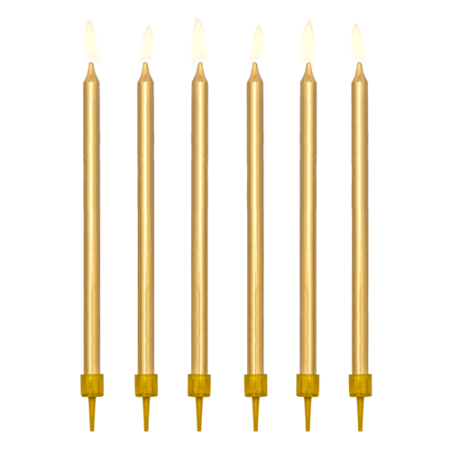 PARTYDECO BIRTHDAY CANDLES - GOLD (12,5 CM)