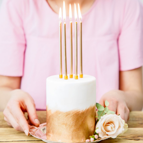 PARTYDECO BIRTHDAY CANDLES - GOLD (12,5 CM)