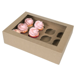 HOUSE OF MARIE KRAFT CUPCAKE BOX SET - 12 CUPCAKES