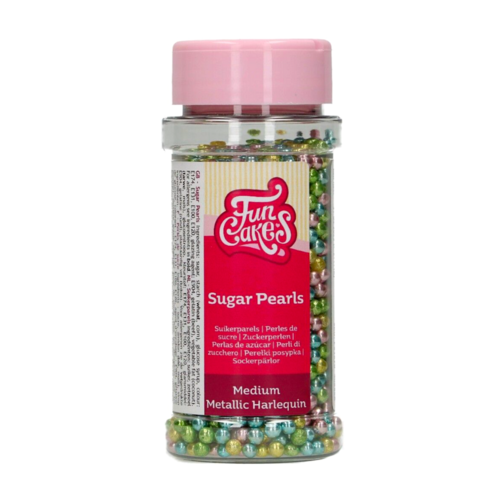 FUNCAKE SUGAR PEARLS - METALLIC COLOURS (4 MM) 80 G