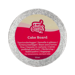 FUNCAKES SILVER ROUND CAKE BASE - 10 CM 