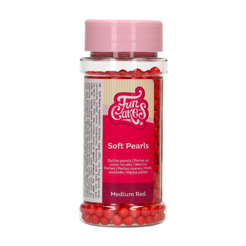 FUNCAKES SOFT SUGAR PEARLS - RED 80 G