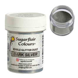 SUGARFLAIR EDIBLE GLITTER - DARK SILVER (10 G)