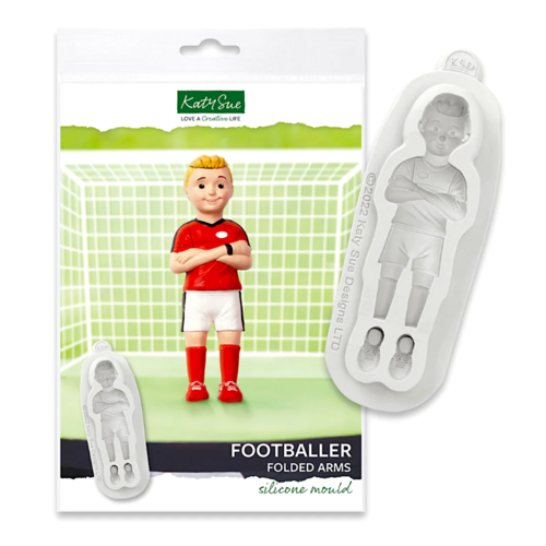 KATY SUE SILICONE MOULD - FOOTBALLER FOLDED ARMS