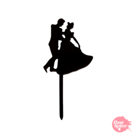 BLACK CUPCAKE TOPPERS - DANCING COUPLE