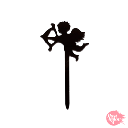 BLACK CUPCAKE TOPPERS - CUPID