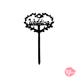 BLACK CUPCAKE TOPPERS - WEDDING