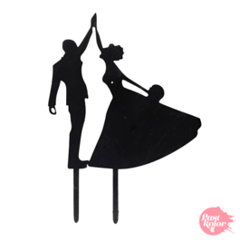 BLACKCAKE TOPPER - HAPPY DANCING COUPLE