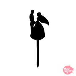 BLACK CUPCAKE TOPPERS - COUPLE