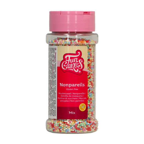 FUNCAKES SUGAR PEARLS (NONPAREILS) - COLOURS  MIX [80 G]