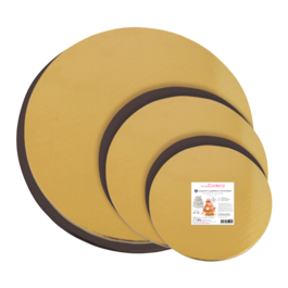 SCRAPCOOKING BLACK AND GOLD ROUND BASE - 14 / 18 / 22 CM (6 U)