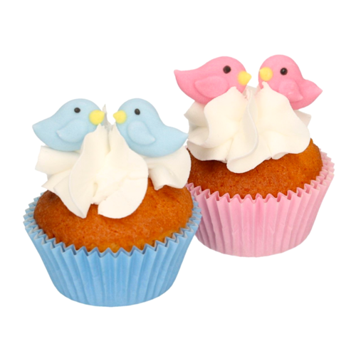 FUNCAKES SUGAR DECORATIONS - PINK AND BLUE BIRDS