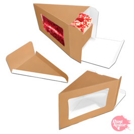 KRAFT BOX + TRAY FOR CAKE SLICES