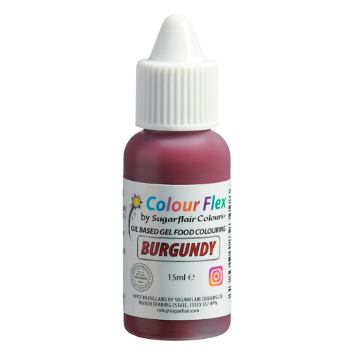 SUGARFLAIR LIPOSOLUBLE DYE "COLOURFLEX" - BURGUNDY 15 ML