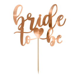 PARTYDECO CAKE TOPPER - "BRIDE TO BE" ROSE GOLD