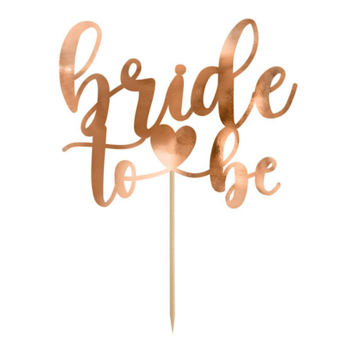 PARTYDECO CAKE TOPPER - "BRIDE TO BE" ROSE GOLD