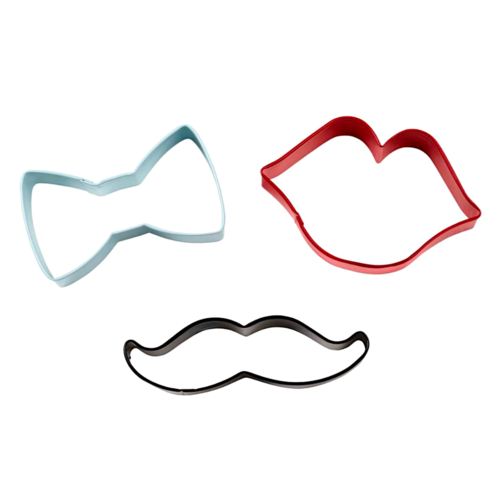 WILTON CUTTER SET - MOUSTACHE / LIPS / BOWTIE