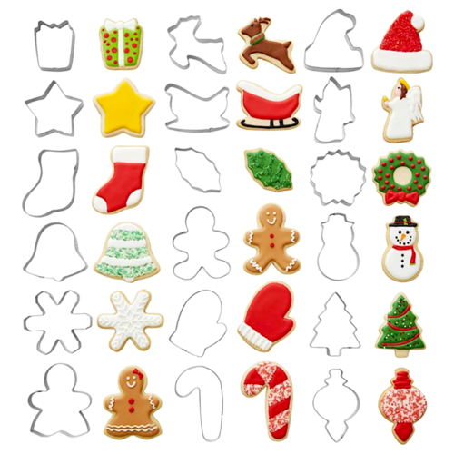 WILTON SET 18 BISCUIT CUTTERS - CHRISTMAS