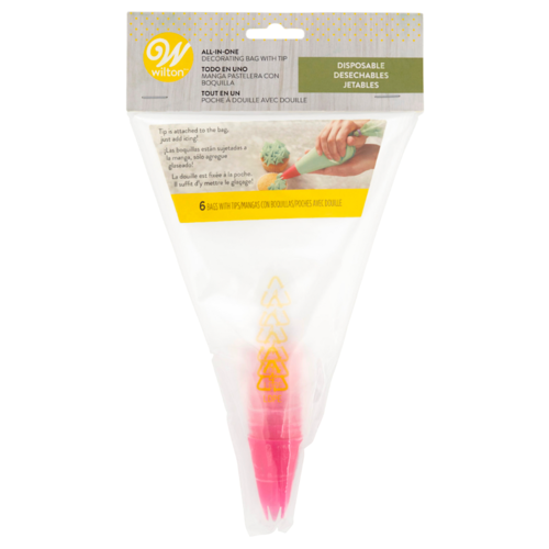 WILTON DISPOSABLE PIPING BAG AND #1M TIP SET