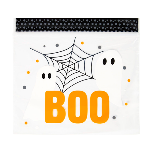 WILTON CANDY BAGS WITH ZIP CLOSURE - "BOO!" (20 U)