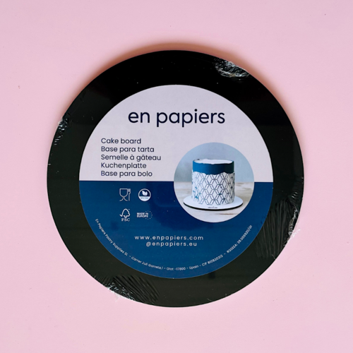 EN PAPIERS ROUND BLACK CAKE BASE - 15 CM