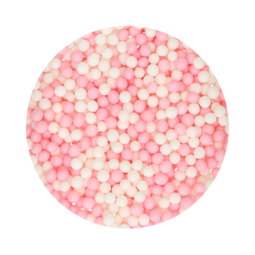 FUNCAKE SOFT SUGAR PEARLS - PINK & WHITE 60 G