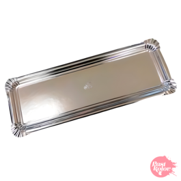 PASTKOLOR RECTANGULAR SILVER TRAY - 28 X 10 CM