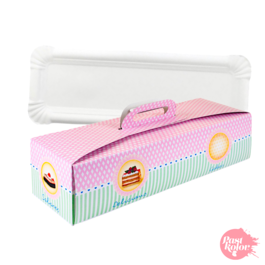 SET WHITE TRAY + CAKE BOX - 29 X 11 CM