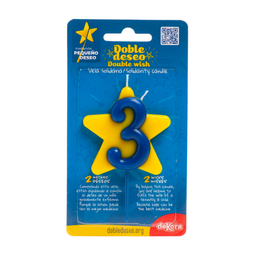 DEKORA SOLIDARITY CANDLE "DOUBLE WISH" - NUMBER 3