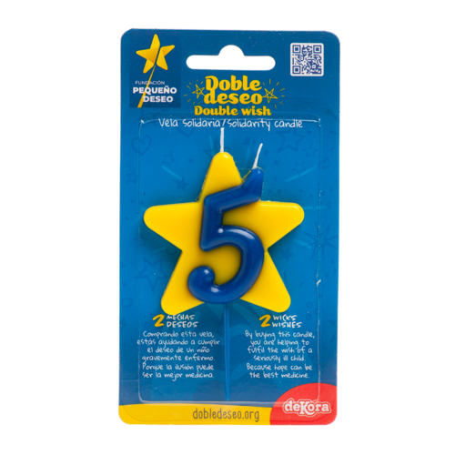 DEKORA SOLIDARITY CANDLE "DOUBLE WISH" - NUMBER 5